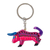 Wood alebrije key fob, 'Pink Bull' - Hot Pink Bull Alebrije Key Chain from Mexico thumbail