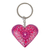 Wood key fob, 'Cherry Heart' - Alebrije-Style Wood Heart Key Fob thumbail