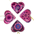 Wood ornaments, 'Fuchsia Zapotec Heart' (set of 4) - 4 Zapotec Hand Painted Fuchsia Wood Heart Ornaments (image 2b) thumbail