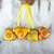 Wood ornaments, 'Yellow Zapotec Heart' (set of 4) - 4 Zapotec Hand Painted Yellow Wood Heart Ornaments (image 2) thumbail