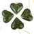 Wood ornaments, 'Green Zapotec Heart' (set of 4) - 4 Zapotec Hand Painted Green Wood Heart Ornaments thumbail