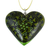 Wood ornaments, 'Green Zapotec Heart' (set of 4) - 4 Zapotec Hand Painted Green Wood Heart Ornaments (image 2b) thumbail