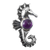 Amethyst pendant, 'Precious Seahorse' - Amethyst Seahorse Pendant from Mexico (image 2a) thumbail