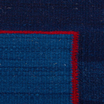 Wollteppich, (2x3,25) - Handgefertigter Teppich aus blauer Wolle mit natürlichen Farbstoffen (2x3,25)