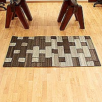Wool area rug, Modern Bricks (2.5x5)