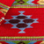 Wool table runner, 'Red Mesa' - Red Wool Table Runner Hand Loomed in Mexico