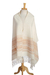 Zapotec cotton rebozo shawl, 'Natural Allure' - Handwoven Zapotec Brown on Ivory Cotton Rebozo Shawl