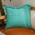 Wool cushion cover, 'Oaxacan Jade' - Sea Green and Grey Wool Cushion Cover (image 2b) thumbail
