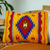 Wool cushion cover, 'Diamond Tradition' - Multicolored Zapotec Wool Cushion Cover (image 2) thumbail