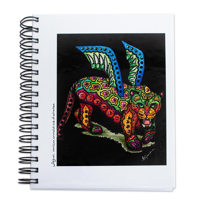 Kunstdruck-Tagebuch „Jaguar“ – farbenfrohes liniertes Kunstdruck-Tagebuch mit Jaguar