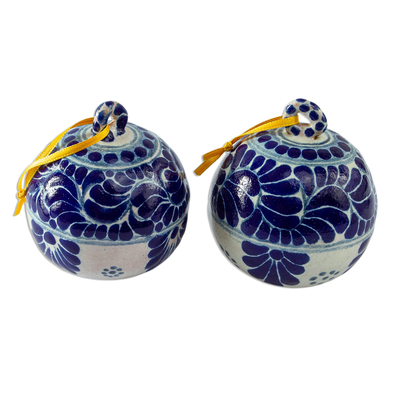 Keramikornamente, (Paar) - Handbemalte Keramikornamente im Talavera-Stil (Paar)