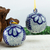 Keramische Ornamente, 'Talavera Weihnachten' (Paar) - Handgemachte Blumenkeramik-Ornamente aus Puebla (Paar)