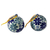 Keramische Ornamente, 'Talavera-Feiertag' (Paar) - Von Kunsthandwerkern gefertigte Ferienornamente im Talavera-Stil (Paar)