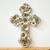Keramisches Wandkreuz, 'Blühendes Kreuz' - Handgefertigtes Keramik-Wandkreuz mit Blumenmotiv