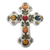 Keramisches Wandkreuz, „Blühendes Kreuz“. - Buntes handgefertigtes Keramik-Wandkreuz im Talavera-Stil