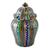 Decorative ceramic jar, 'Moorish Ferns' - Multicolor Moorish Fern Motif Talavera Style Ginger Jar