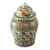 Decorative ceramic jar, 'Puebla Peach Blossoms' - Handmade Floral Talavera Style Decorative Ginger Jar (image 2a) thumbail