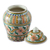 Tarro de cerámica decorativo - Tarro de jengibre decorativo estilo talavera floral hecho a mano