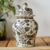 Dekoratives Keramikgefäß - Handgefertigtes dekoratives Ingwerglas im Talavera-Stil in Beige und Braun