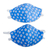 Cotton and polyester face masks, 'Blue Daisy Daze' (pair) - 2 Double Layer Red Polyester Print Cotton Elastic Headband F (image 2a) thumbail