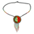 Beaded pendant necklace, 'Waterfall Sun' - Sun and Moon Themed Beaded Necklace (image 2b) thumbail