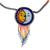 Beaded pendant necklace, 'Wirikuta Eclipse in White' - Glass Beaded Huichol Eclipse Pendant Necklace thumbail