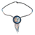 Beaded pendant necklace, 'Blue Mexican Eclipse' - Beaded Eclipse Pendant Necklace from Mexico (image 2b) thumbail