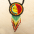 Beaded pendant necklace, 'Wirikuta Eclipse in Red' - Multicolored Beaded Eclipse Pendant Necklace (image 2) thumbail