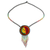 Beaded pendant necklace, 'Wirikuta Eclipse in Red' - Multicolored Beaded Eclipse Pendant Necklace (image 2b) thumbail