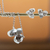 Silberschmuckset - Schmuckset aus poliertem, handgefertigtem Silber mit Orchideenmotiv