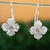 Silver drop earrings, 'Olive Blossom' - 950 Silver Floral Drop Earrings thumbail