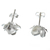 Silver button earrings, 'Lovely Gardenia' - Gardenia Blossom 950 Silver Button Earrings