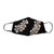 Embroidered cotton face mask, 'Flower Garden in Beige' - Black and Beige Floral Face Mask with 2 Layers