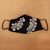 Embroidered cotton face mask, 'Flower Garden in Beige' - Black and Beige Floral Face Mask with 2 Layers (image 2c) thumbail
