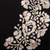 Mascarilla de algodón bordada - Mascarilla floral negra y beige con 2 capas