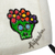 Cotton face mask, 'Little Green Skull' - Hand-Painted Cotton 3-Layer Green Floral Skull Motif Mask