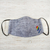 Cotton face mask, 'Chambray Rainbow' - Blue Cotton Chambray 3-Layer Ear Loop Face Mask (image 2b) thumbail