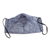 Cotton face mask, 'Chambray Rainbow' - Blue Cotton Chambray 3-Layer Ear Loop Face Mask (image 2c) thumbail