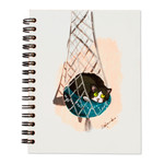Art print mini journal, 'Hammock Kitten' - Cat Themed Unlined Paper Mini Journal