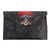 Leather clutch, 'Midnight Bloom' - Black Hand Tooled Leather Clutch from Mexico