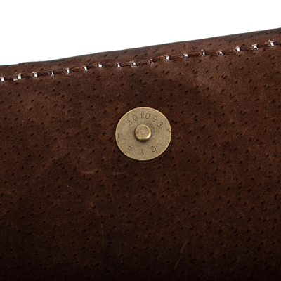 Leather shoulder bag, 'Russet Feathers' - Russet Hand Tooled Leather Shoulder Bag
