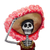 Papier mache sculpture, 'Catrina in Red' - Hand Crafted Papier Mache Catrina Sculpture with Hat (image 2c) thumbail