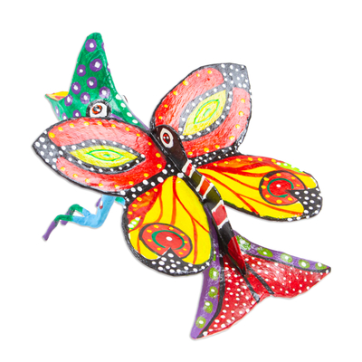 Escultura de alebrije de papel maché - Escultura única de mariposa Alebrije de México