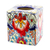 Ceramic tissue box cover, 'Talavera Flowers' - Talavera-Style Ceramic Tissue Box Cover