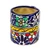 Ceramic toothbrush holder, 'Cobalt Flowers' - Colorful Ceramic Talavera-Style Toothbrush Holder
