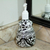 Ceramic soap dispenser, 'Monochrome Flowers' - Black and White Ceramic Floral Soap Dispenser thumbail