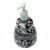 Ceramic soap dispenser, 'Monochrome Flowers' - Black and White Ceramic Floral Soap Dispenser (image 2a) thumbail