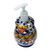 Ceramic soap dispenser, 'Cobalt Flowers' - Artisan Crafted Ceramic Floral Soap Dispenser (image 2a) thumbail