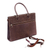 Leather briefcase, 'Aristocrat' - Embossed Brown Leather Briefcase Handmade in Mexico (image 2b) thumbail
