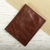Leather bifold card wallet, 'Streamlined in Brown' - Brown Leather Bifold Card Wallet thumbail